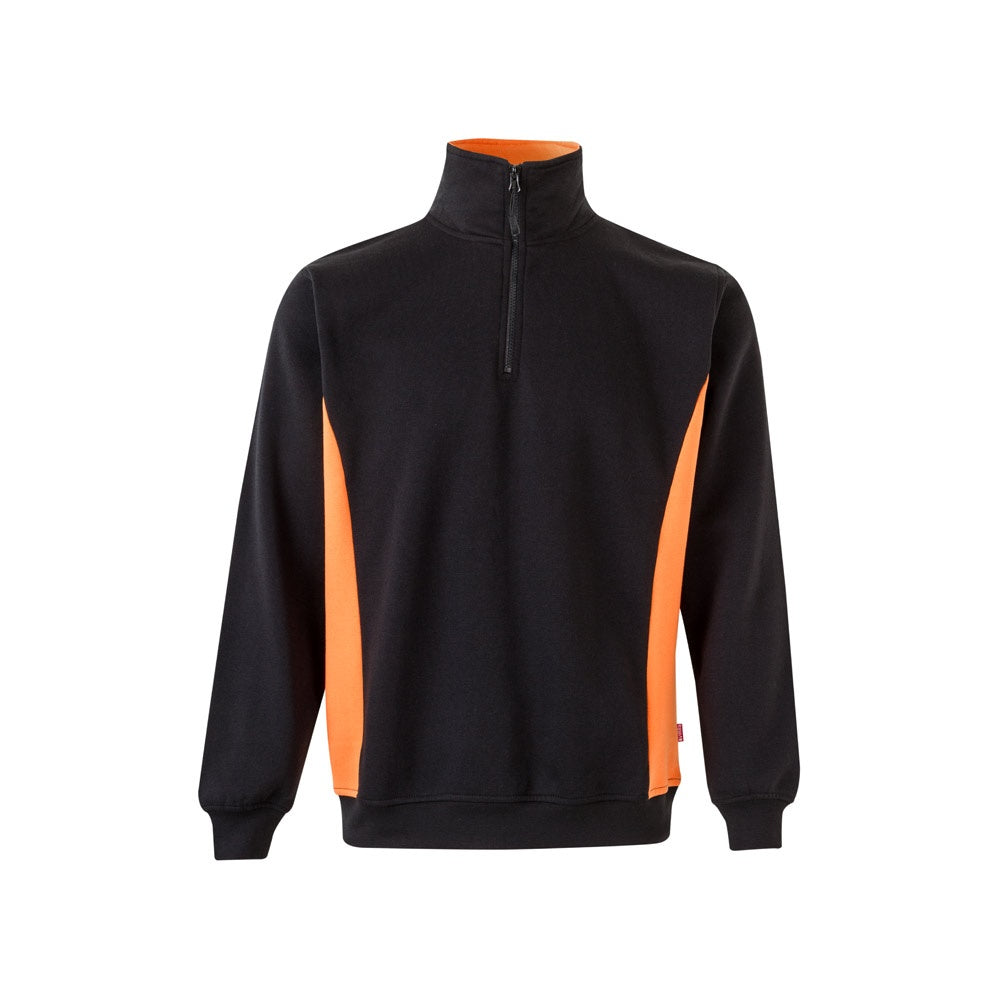 VL SVAROG promotional sweatshirt in black / orange with custom logo branding