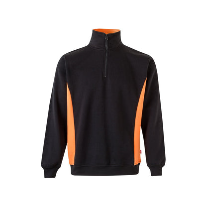 VL SVAROG promotional sweatshirt in black / orange with custom logo branding