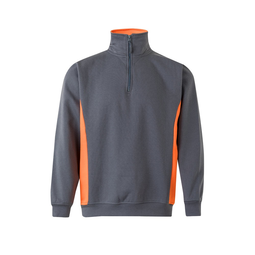 VL SVAROG promotional sweatshirt in grey / orange with custom logo branding