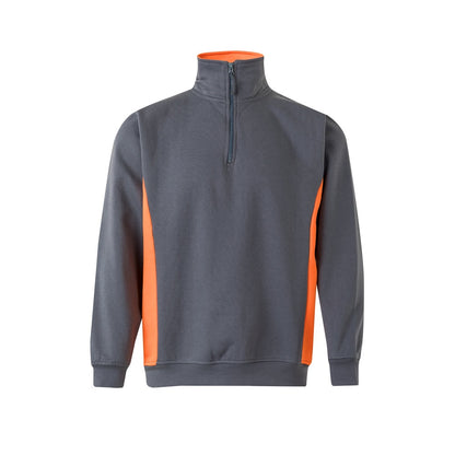 VL SVAROG promotional sweatshirt in grey / orange with custom logo branding