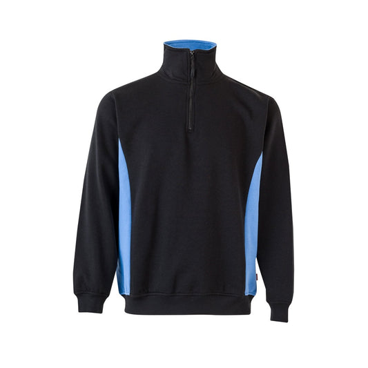 VL SVAROG promotional sweatshirt in black / light blue with custom logo branding