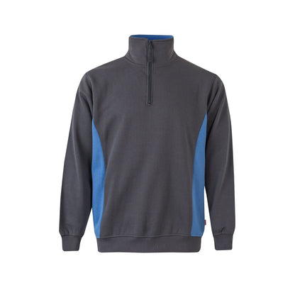 VL SVAROG promotional sweatshirt in grey / light blue with custom logo branding