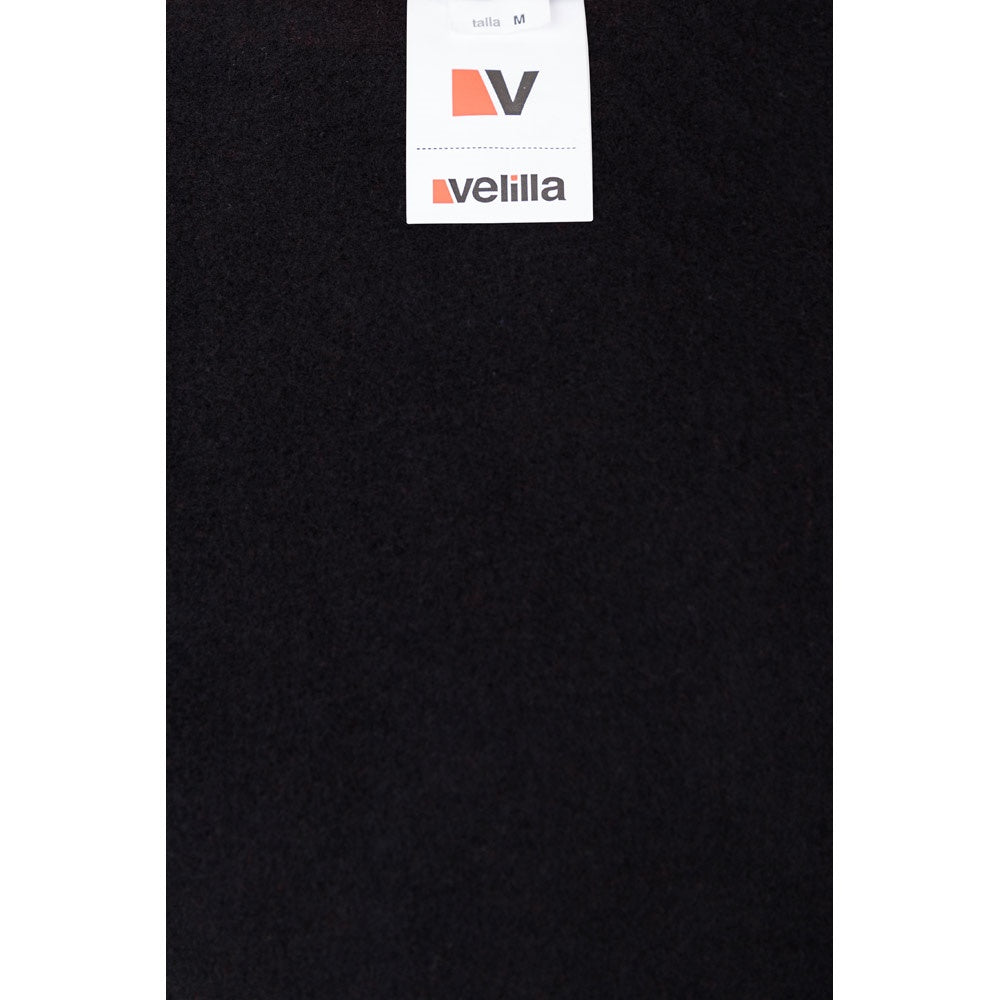 VL SVAROG promotional sweatshirt in black / red (detail view) with custom logo branding