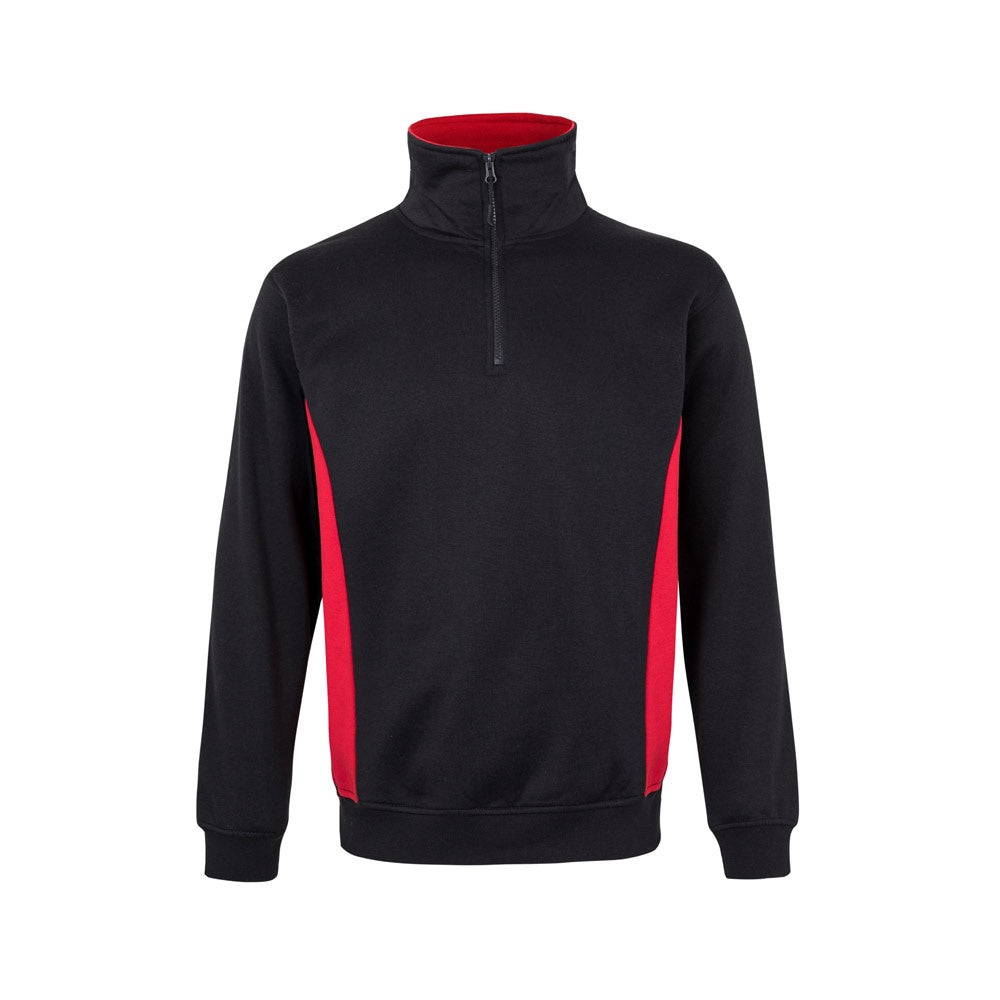 VL SVAROG promotional sweatshirt in black / red with custom logo branding