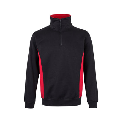 VL SVAROG promotional sweatshirt in black / red with custom logo branding