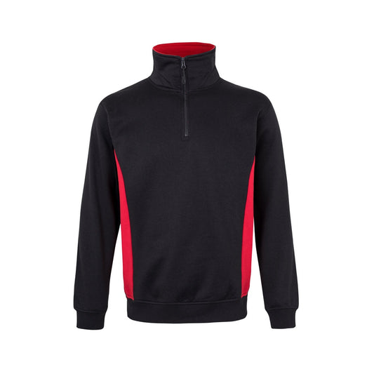 VL SVAROG promotional sweatshirt in black / red with custom logo branding