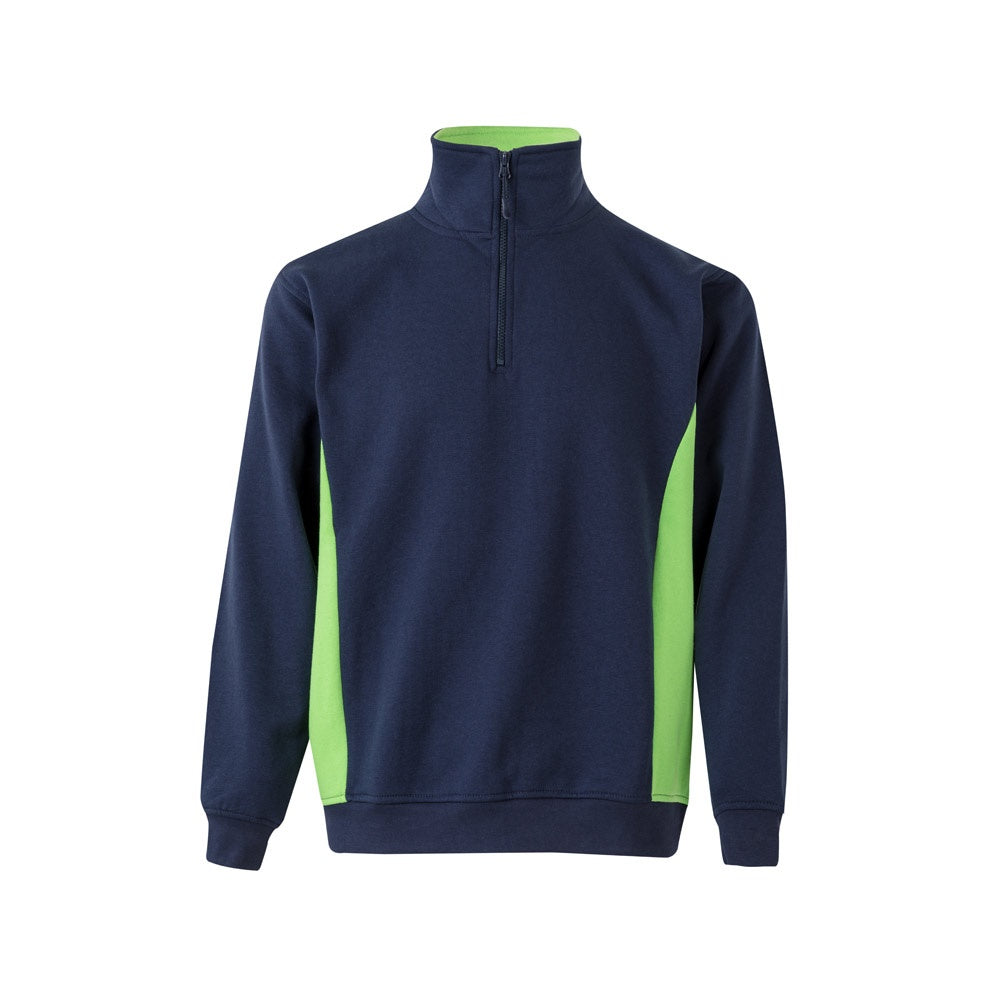 VL SVAROG promotional sweatshirt in navy blue / green with custom logo branding