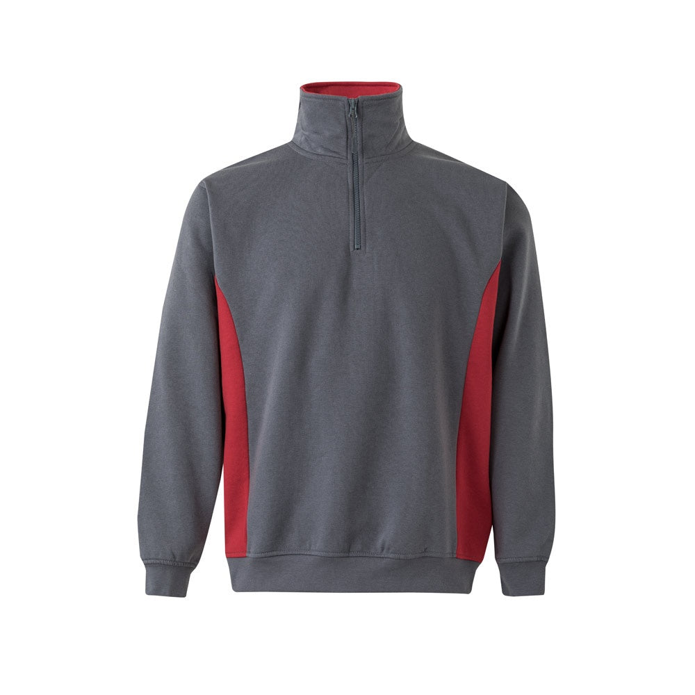 VL SVAROG promotional sweatshirt in grey / red with custom logo branding