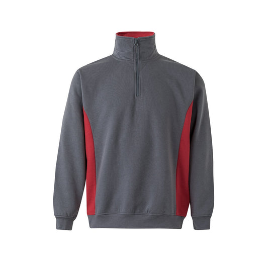 VL SVAROG promotional sweatshirt in grey / red with custom logo branding