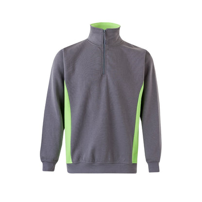 VL SVAROG promotional sweatshirt in grey / green with custom logo branding