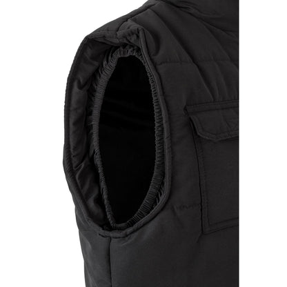 VL MEFITIS promotional jacket in black (detail view) with custom logo branding