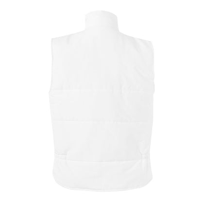 VL MEFITIS promotional jacket in white (detail view) with custom logo branding