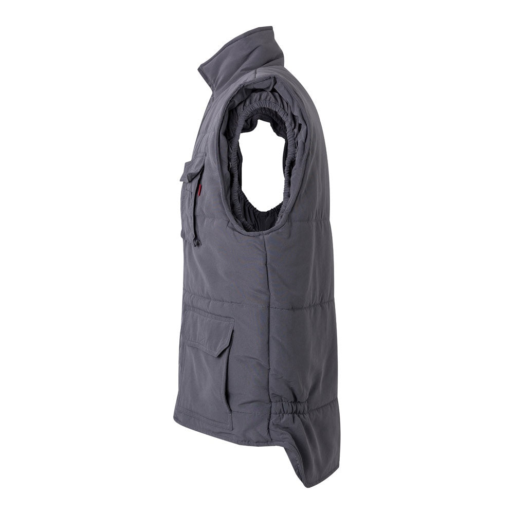 VL MEFITIS promotional jacket in grey (detail view) with custom logo branding