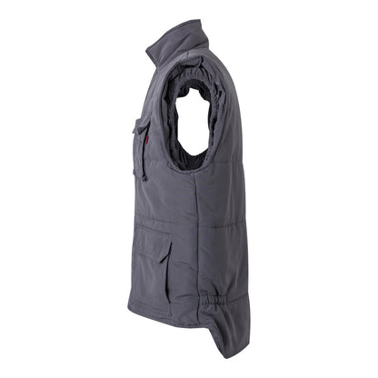 VL MEFITIS promotional jacket in grey (detail view) with custom logo branding