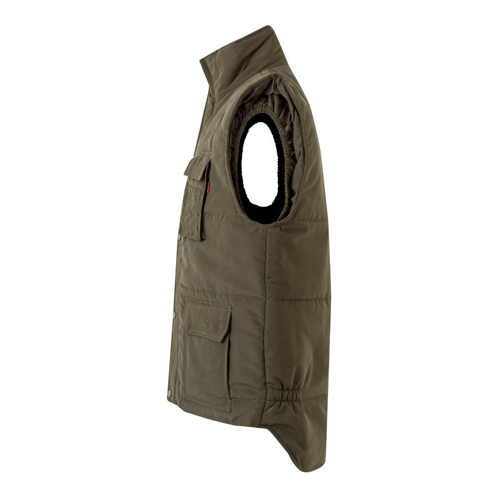VL MEFITIS promotional jacket in army green (detail view) with custom logo branding