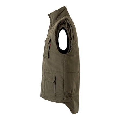 VL MEFITIS promotional jacket in army green (detail view) with custom logo branding