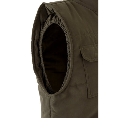 VL MEFITIS promotional jacket in army green (detail view) with custom logo branding