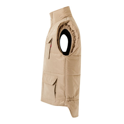 VL MEFITIS promotional jacket in light natural (detail view) with custom logo branding