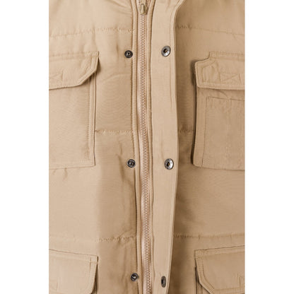 VL MEFITIS promotional jacket in light natural (detail view) with custom logo branding