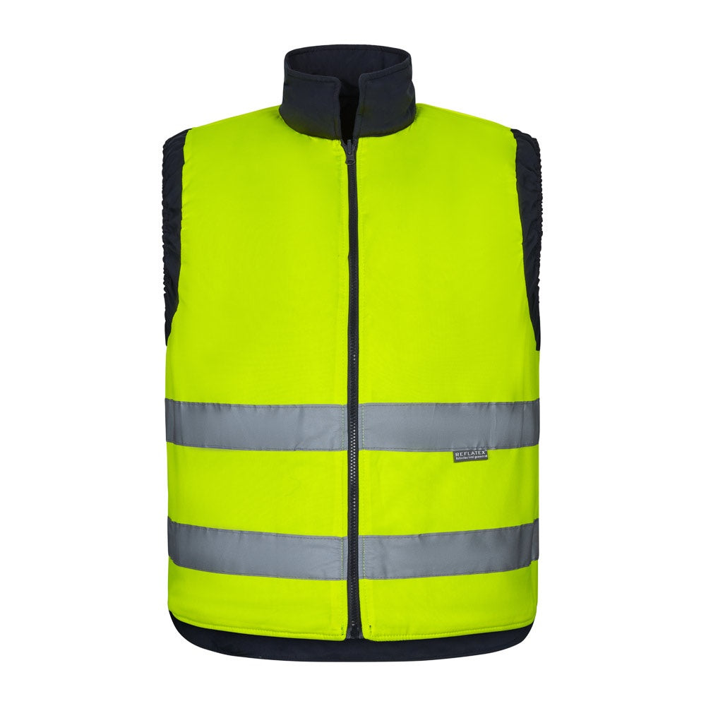 VL DIANA promotional jacket in yellow (detail view) with custom logo branding