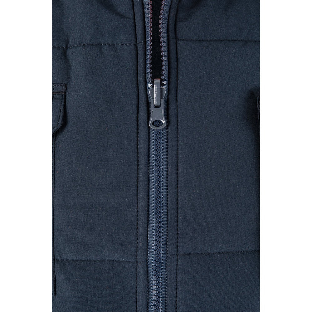 VL DIANA promotional jacket in orange (detail view) with custom logo branding
