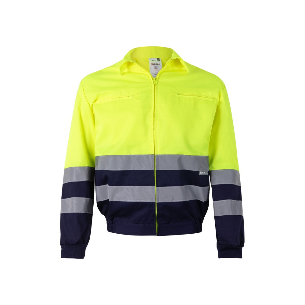 VL NEPTUNE promotional jacket in navy blue/yellow with custom logo branding