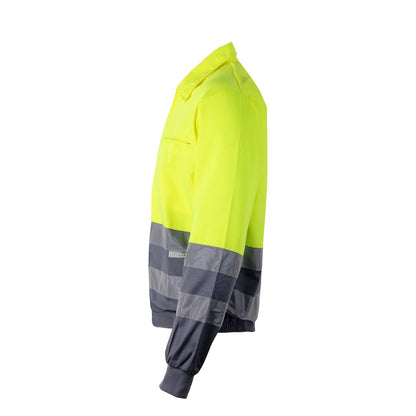 VL NEPTUNE promotional jacket in grey/yellow (detail view) with custom logo branding