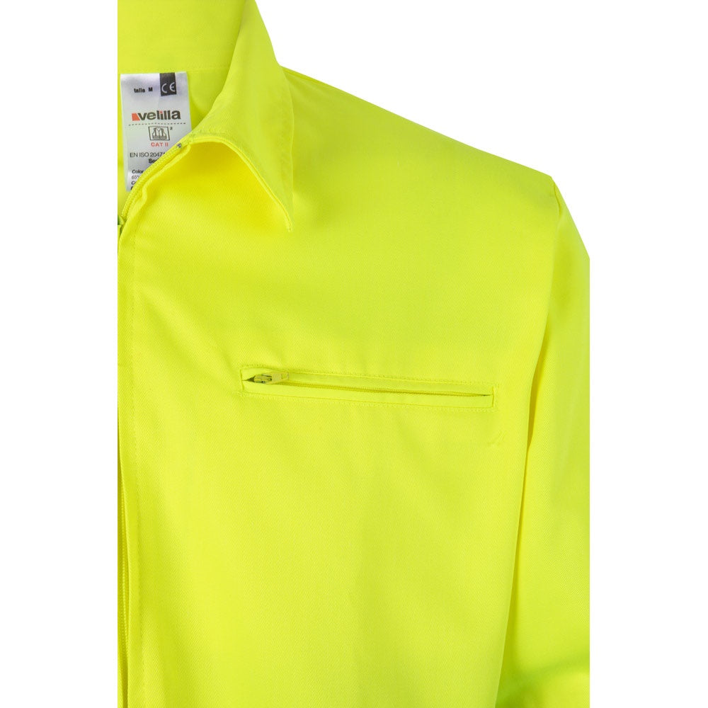 VL NEPTUNE promotional jacket in green/yellow (detail view) with custom logo branding