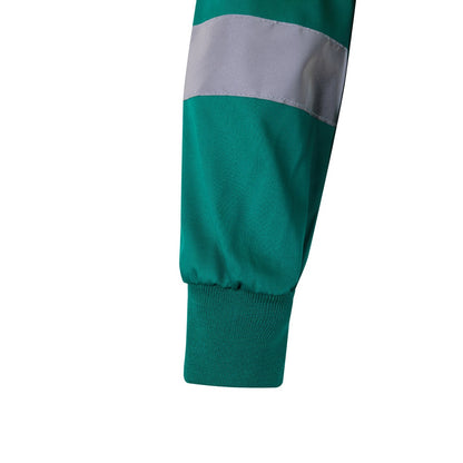 VL NEPTUNE promotional jacket in green/yellow (detail view) with custom logo branding
