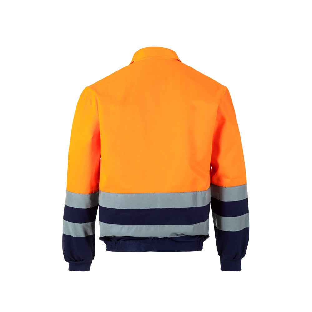 VL NEPTUNE promotional jacket in navy blue/orange (detail view) with custom logo branding