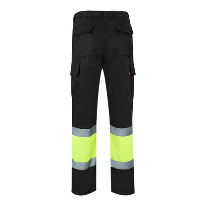 VL ATHENA promotional workwear garment in black/yellow (detail view) with custom logo branding