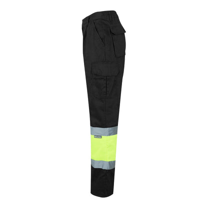 VL ATHENA promotional workwear garment in black/yellow (detail view) with custom logo branding