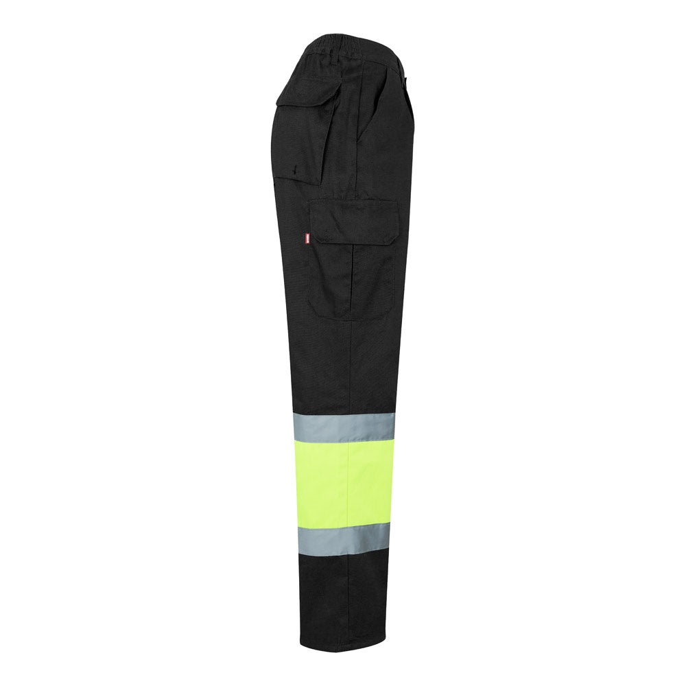 VL ATHENA promotional workwear garment in black/yellow (detail view) with custom logo branding