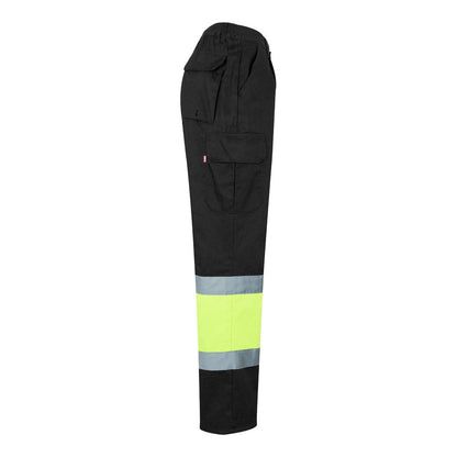 VL ATHENA promotional workwear garment in black/yellow (detail view) with custom logo branding