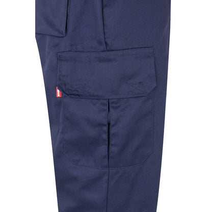 VL ATHENA promotional workwear garment in navy blue/yellow (detail view) with custom logo branding