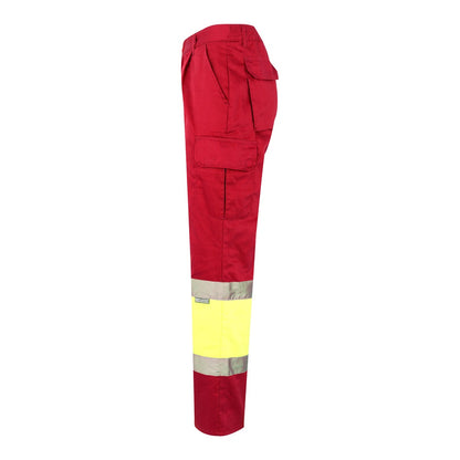 VL ATHENA promotional workwear garment in red/yellow (detail view) with custom logo branding