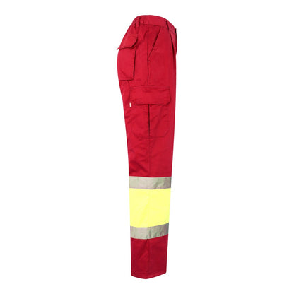 VL ATHENA promotional workwear garment in red/yellow (detail view) with custom logo branding