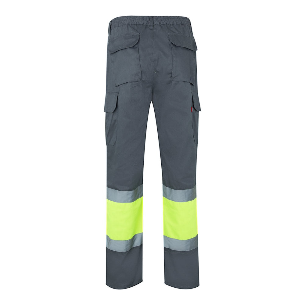 VL ATHENA promotional workwear garment in grey/yellow (detail view) with custom logo branding