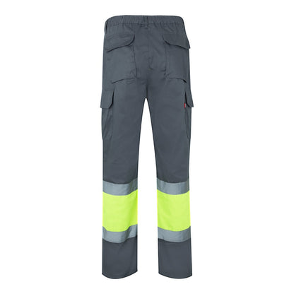 VL ATHENA promotional workwear garment in grey/yellow (detail view) with custom logo branding