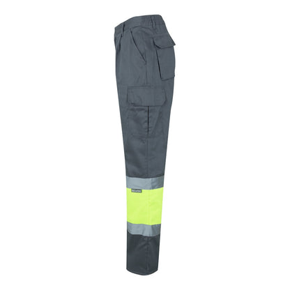 VL ATHENA promotional workwear garment in grey/yellow (detail view) with custom logo branding