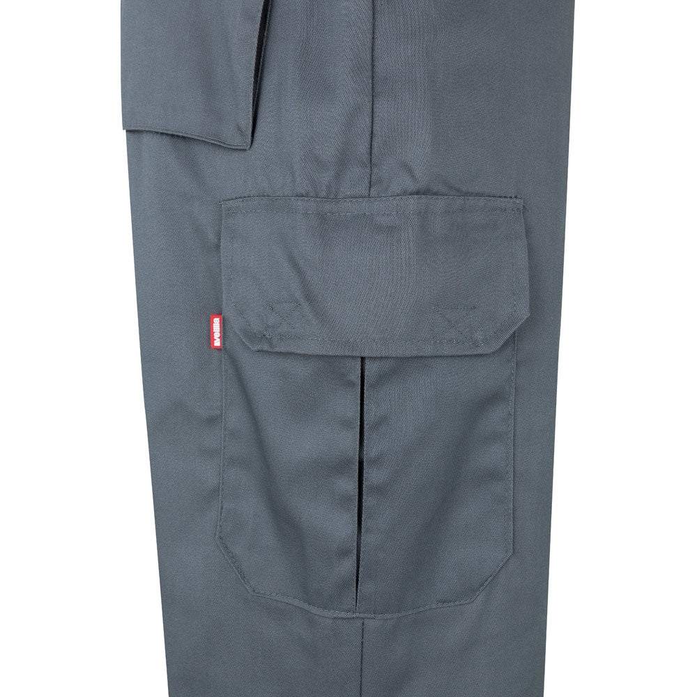 VL ATHENA promotional workwear garment in grey/yellow (detail view) with custom logo branding