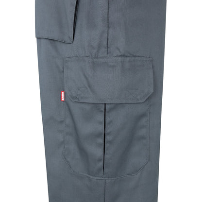 VL ATHENA promotional workwear garment in grey/yellow (detail view) with custom logo branding