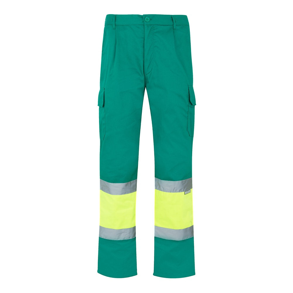 VL ATHENA promotional workwear garment in green/yellow with custom logo branding