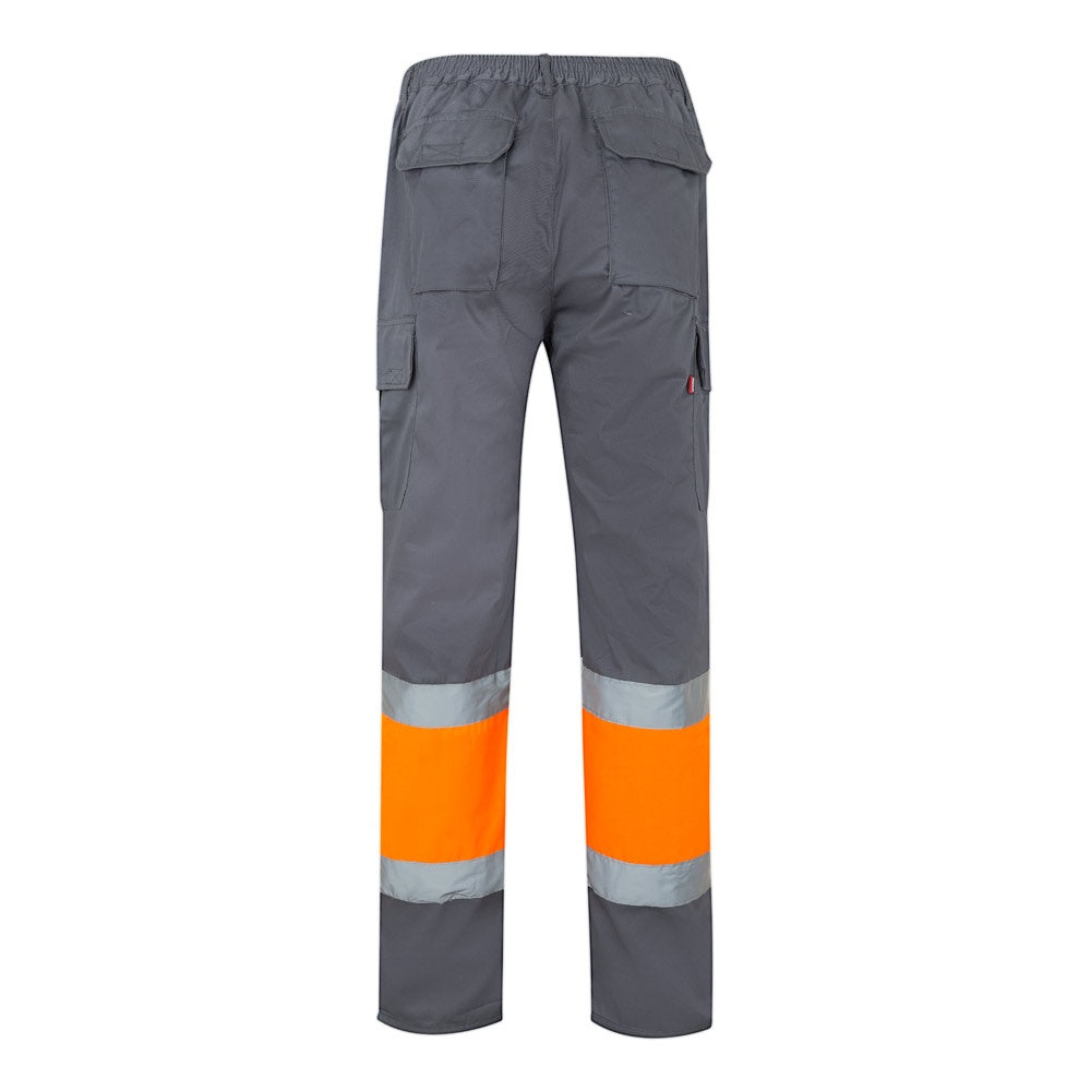 VL ATHENA promotional workwear garment in grey/orange (detail view) with custom logo branding