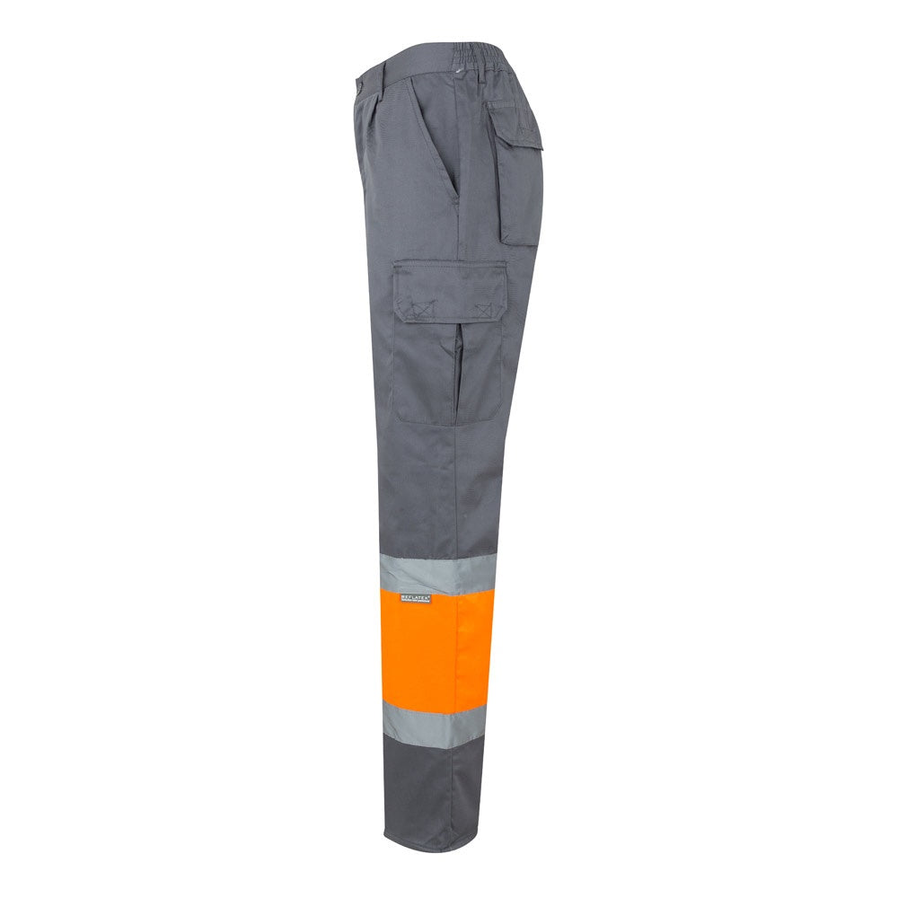 VL ATHENA promotional workwear garment in grey/orange (detail view) with custom logo branding