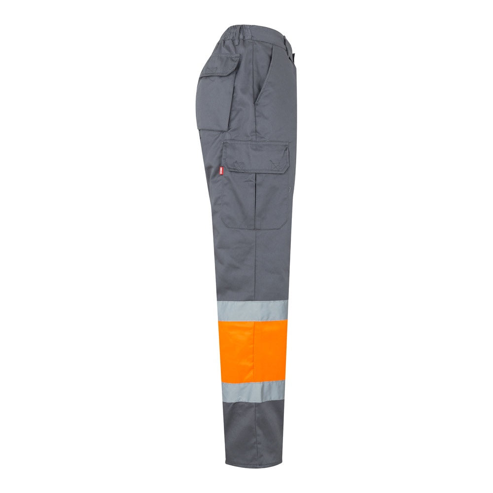 VL ATHENA promotional workwear garment in grey/orange (detail view) with custom logo branding