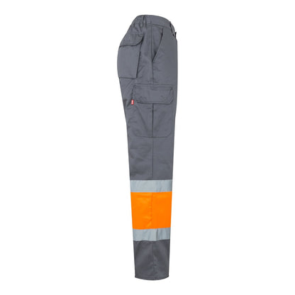 VL ATHENA promotional workwear garment in grey/orange (detail view) with custom logo branding