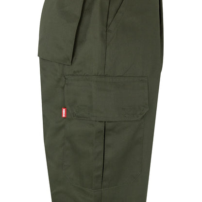 VL ATHENA promotional workwear garment in army green/yellow (detail view) with custom logo branding