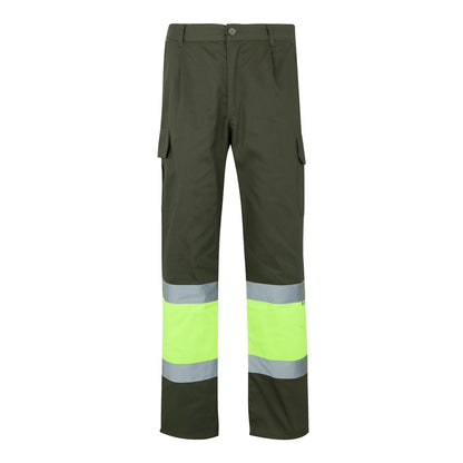 VL ATHENA promotional workwear garment in army green/yellow with custom logo branding