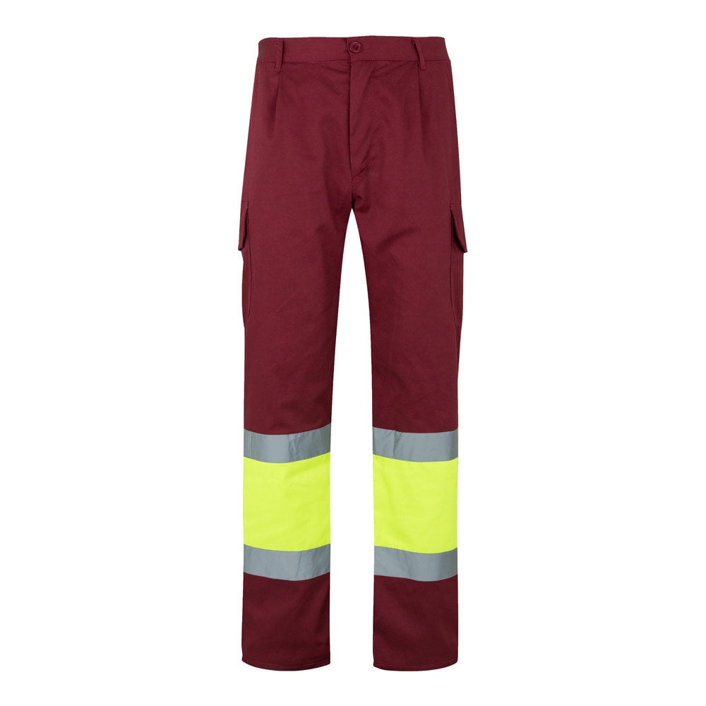 VL ATHENA promotional workwear garment in burgundy/yellow with custom logo branding